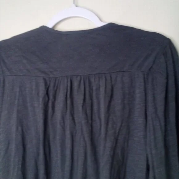 Lucky Brand Blouse Women S Long Sleeve Embroidery Boho Gray Pink - Picture 10 of 12